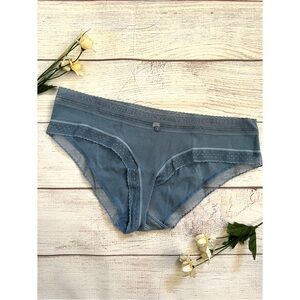 Victoria's Secret Blue Lace Trim Hiphugger Panty
